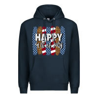 Navy happy 4th of july brushstrokes Premium Hoodie - BundleAndBundleShop