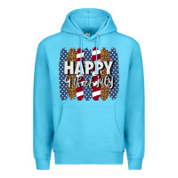 Ocean Blue happy 4th of july brushstrokes Premium Hoodie - BundleAndBundleShop