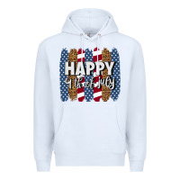 White happy 4th of july brushstrokes Premium Hoodie - BundleAndBundleShop