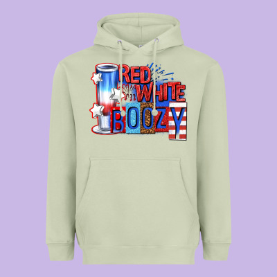 Heavyweight Hoodie red white boozy billie wilder