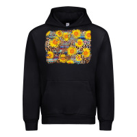 Black aztec sunflower leopard background Urban Hoodie - AdoDesignShop