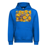Cobalt aztec sunflower leopard background Urban Hoodie - AdoDesignShop