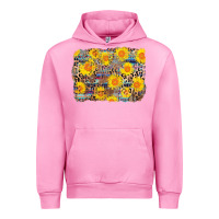 Fuchsia Pink aztec sunflower leopard background Urban Hoodie - AdoDesignShop