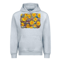 Heather Grey aztec sunflower leopard background Urban Hoodie - AdoDesignShop