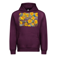 Mauve Wine aztec sunflower leopard background Urban Hoodie - AdoDesignShop