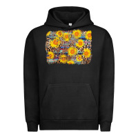 Pigment Black aztec sunflower leopard background Urban Hoodie - AdoDesignShop