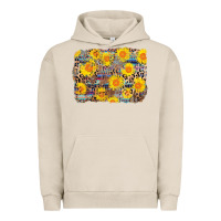 Pigment French Oak aztec sunflower leopard background Urban Hoodie - AdoDesignShop