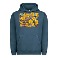 Pigment Midnight Navy aztec sunflower leopard background Urban Hoodie - AdoDesignShop
