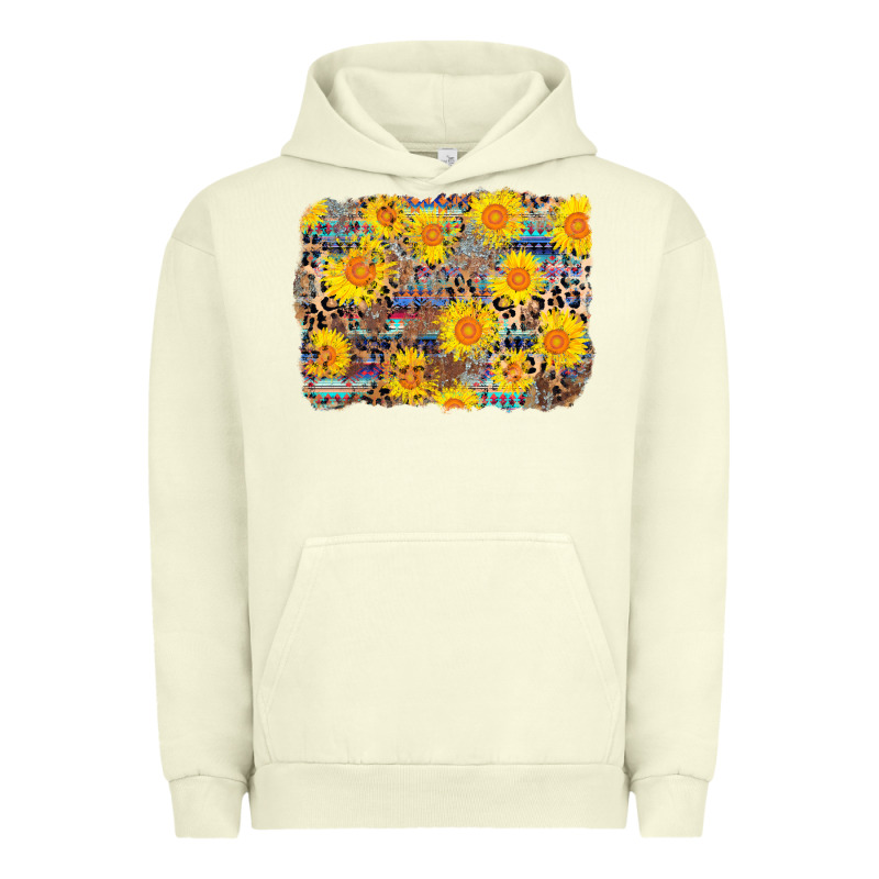 Aztec Sunflower Leopard Background Urban Hoodie by AdoDesignShop | Teevron
