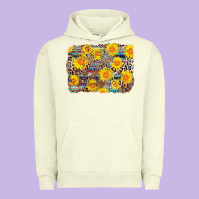 Aztec Sunflower Leopard Background Urban Hoodie Designed By Adodesignshop