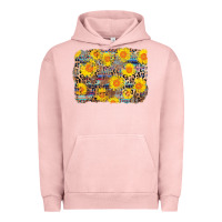 Pigment Salmon aztec sunflower leopard background Urban Hoodie - AdoDesignShop