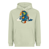 Matcha blue dragon ocean waves and sun Heavyweight Hoodie - RanaPortraitStore