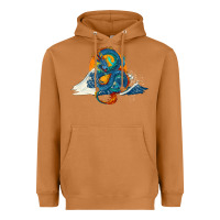Meerkat blue dragon ocean waves and sun Heavyweight Hoodie - RanaPortraitStore