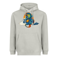 Moon Dust blue dragon ocean waves and sun Heavyweight Hoodie - RanaPortraitStore