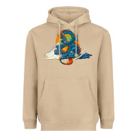 Mushroom blue dragon ocean waves and sun Heavyweight Hoodie - RanaPortraitStore