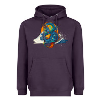 Plum blue dragon ocean waves and sun Heavyweight Hoodie - RanaPortraitStore
