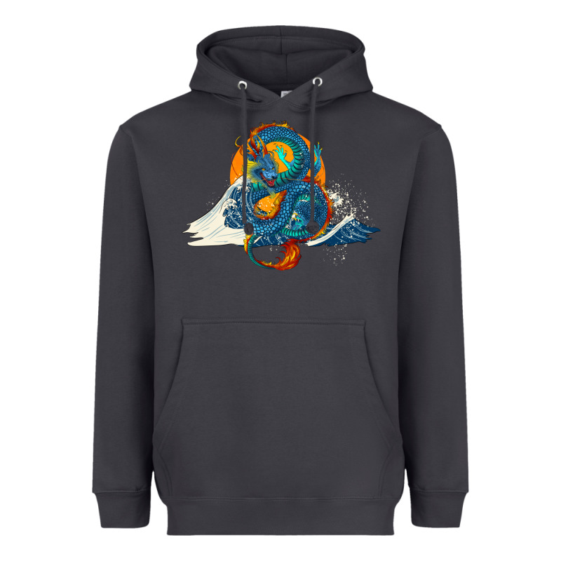 Blue Dragon Ocean Waves And Sun Heavyweight Hoodie by RanaPortraitStore | Teevron