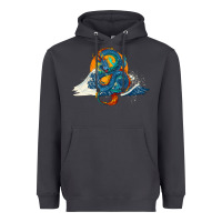 Smoke blue dragon ocean waves and sun Heavyweight Hoodie - RanaPortraitStore