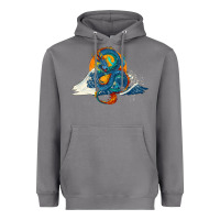 Storm blue dragon ocean waves and sun Heavyweight Hoodie - RanaPortraitStore