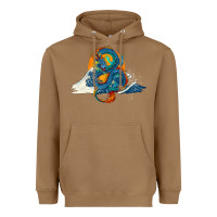 Toasted Coconut blue dragon ocean waves and sun Heavyweight Hoodie - RanaPortraitStore