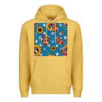 Antique Gold 4th of july sunflowers hotdog seamless pattern Premium Hoodie - BundleAndBundleShop