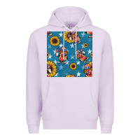Lilac 4th of july sunflowers hotdog seamless pattern Premium Hoodie - BundleAndBundleShop