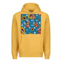 Mustard 4th of july sunflowers hotdog seamless pattern Premium Hoodie - BundleAndBundleShop