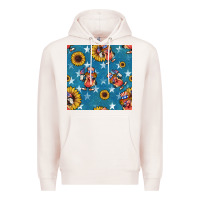 Pale Pink 4th of july sunflowers hotdog seamless pattern Premium Hoodie - BundleAndBundleShop