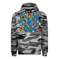 Slate Camo 4th of july sunflowers hotdog seamless pattern Premium Hoodie - BundleAndBundleShop