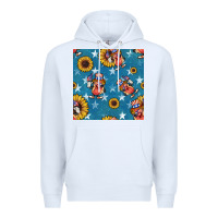 White 4th of july sunflowers hotdog seamless pattern Premium Hoodie - BundleAndBundleShop