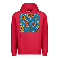 Cardinal 4th of july sunflowers hotdog seamless pattern Premium Hoodie - BundleAndBundleShop