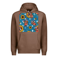 Chestnut 4th of july sunflowers hotdog seamless pattern Premium Hoodie - BundleAndBundleShop