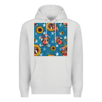 Dove Grey 4th of july sunflowers hotdog seamless pattern Premium Hoodie - BundleAndBundleShop