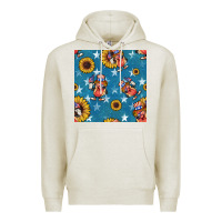 Oatmeal Heather 4th of july sunflowers hotdog seamless pattern Premium Hoodie - BundleAndBundleShop