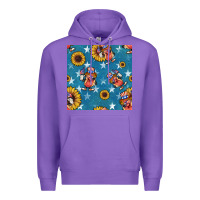 Purple 4th of july sunflowers hotdog seamless pattern Premium Hoodie - BundleAndBundleShop