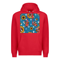 Red 4th of july sunflowers hotdog seamless pattern Premium Hoodie - BundleAndBundleShop
