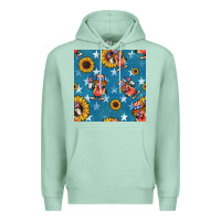 Seafoam 4th of july sunflowers hotdog seamless pattern Premium Hoodie - BundleAndBundleShop