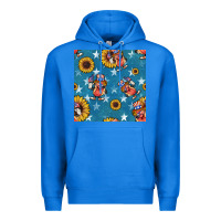 True Royal 4th of july sunflowers hotdog seamless pattern Premium Hoodie - BundleAndBundleShop