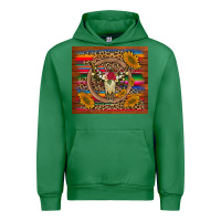 Emerald serape sunflowers bull skull background Urban Hoodie - Artiststas
