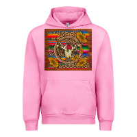 Fuchsia Pink serape sunflowers bull skull background Urban Hoodie - Artiststas