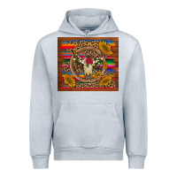 Heather Grey serape sunflowers bull skull background Urban Hoodie - Artiststas
