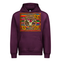 Mauve Wine serape sunflowers bull skull background Urban Hoodie - Artiststas