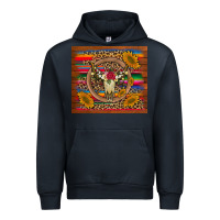 Navy serape sunflowers bull skull background Urban Hoodie - Artiststas
