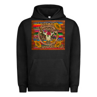 Pigment Black serape sunflowers bull skull background Urban Hoodie - Artiststas