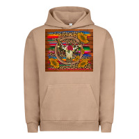 Pigment Burro serape sunflowers bull skull background Urban Hoodie - Artiststas