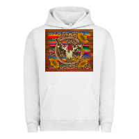 Pigment Lunar Rock serape sunflowers bull skull background Urban Hoodie - Artiststas