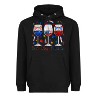 Black red wine and blue wine glasses Heavyweight Hoodie - texasbilliewilder