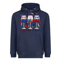 Navy red wine and blue wine glasses Heavyweight Hoodie - texasbilliewilder