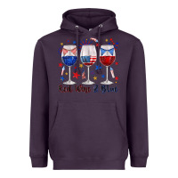 Plum red wine and blue wine glasses Heavyweight Hoodie - texasbilliewilder