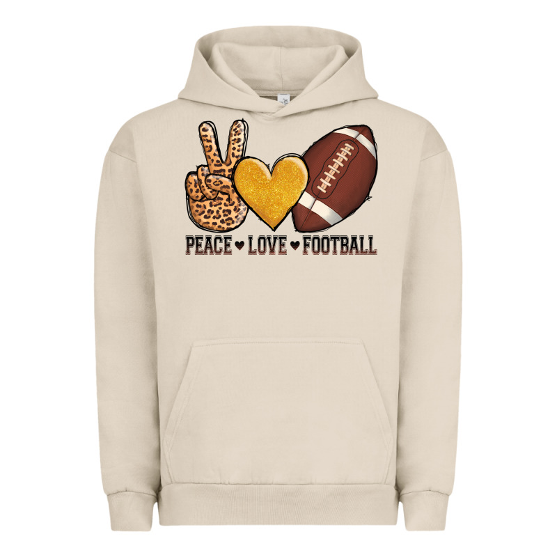 Peace Love Football Urban Hoodie by AdoDesignShop | Teevron